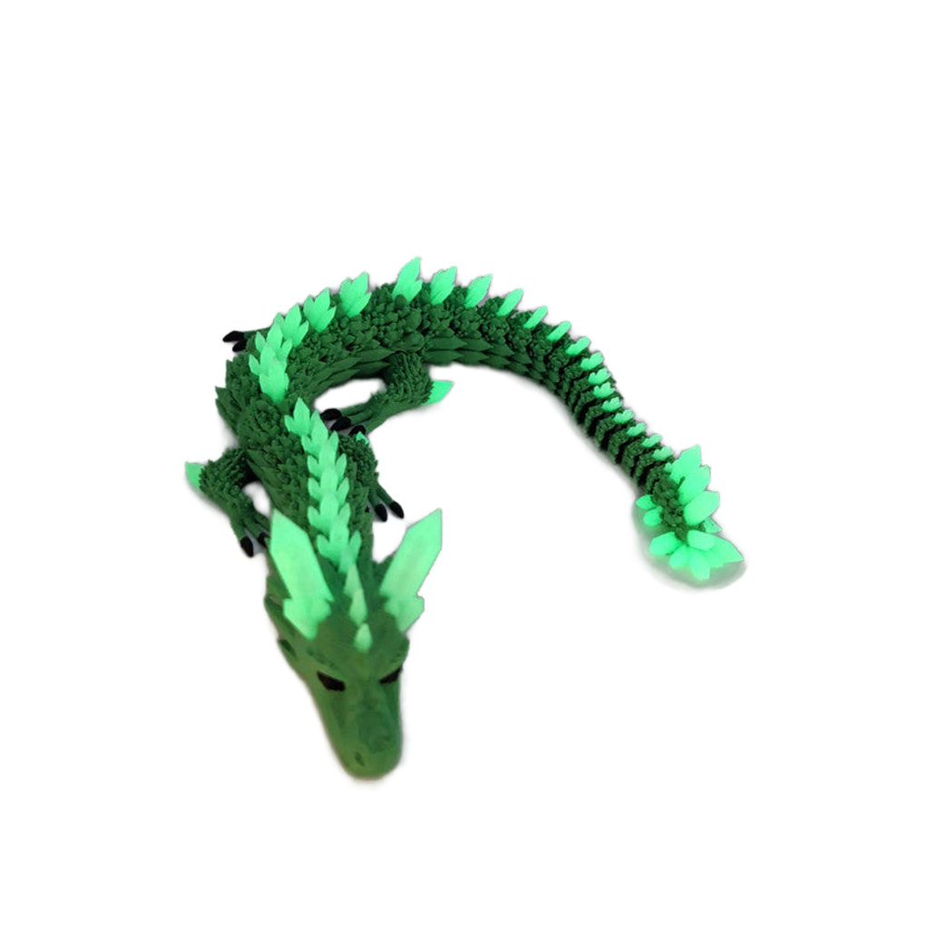 Flexi-Drache „Schattenmoos“ – gefertigt im 3D-Druck