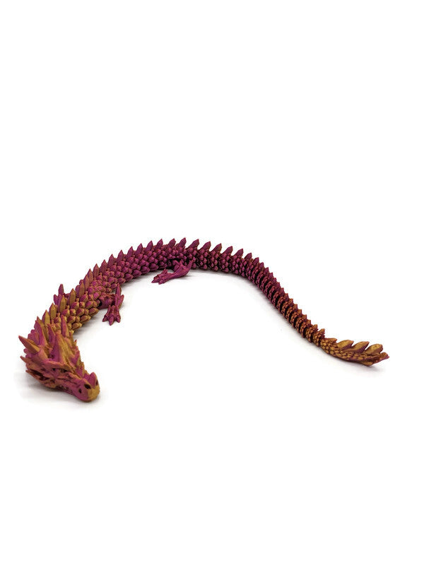 Flexi-Drache „Rosenglanz – Wächterin der Morgenlicht-Auen“ – gefertigt im 3D-Druck