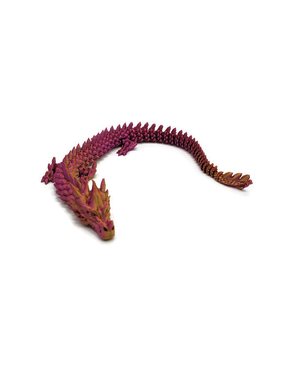 Flexi-Drache „Rosenglanz – Wächterin der Morgenlicht-Auen“ – gefertigt im 3D-Druck