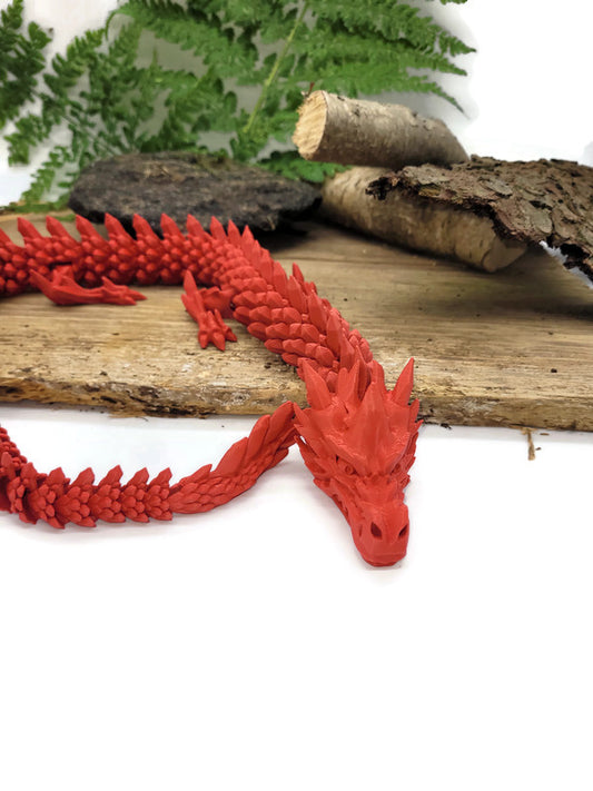 Flexi-Drache „Blutkamm – Wächter der Scharlachklippen“ – gefertigt im 3D-Druck