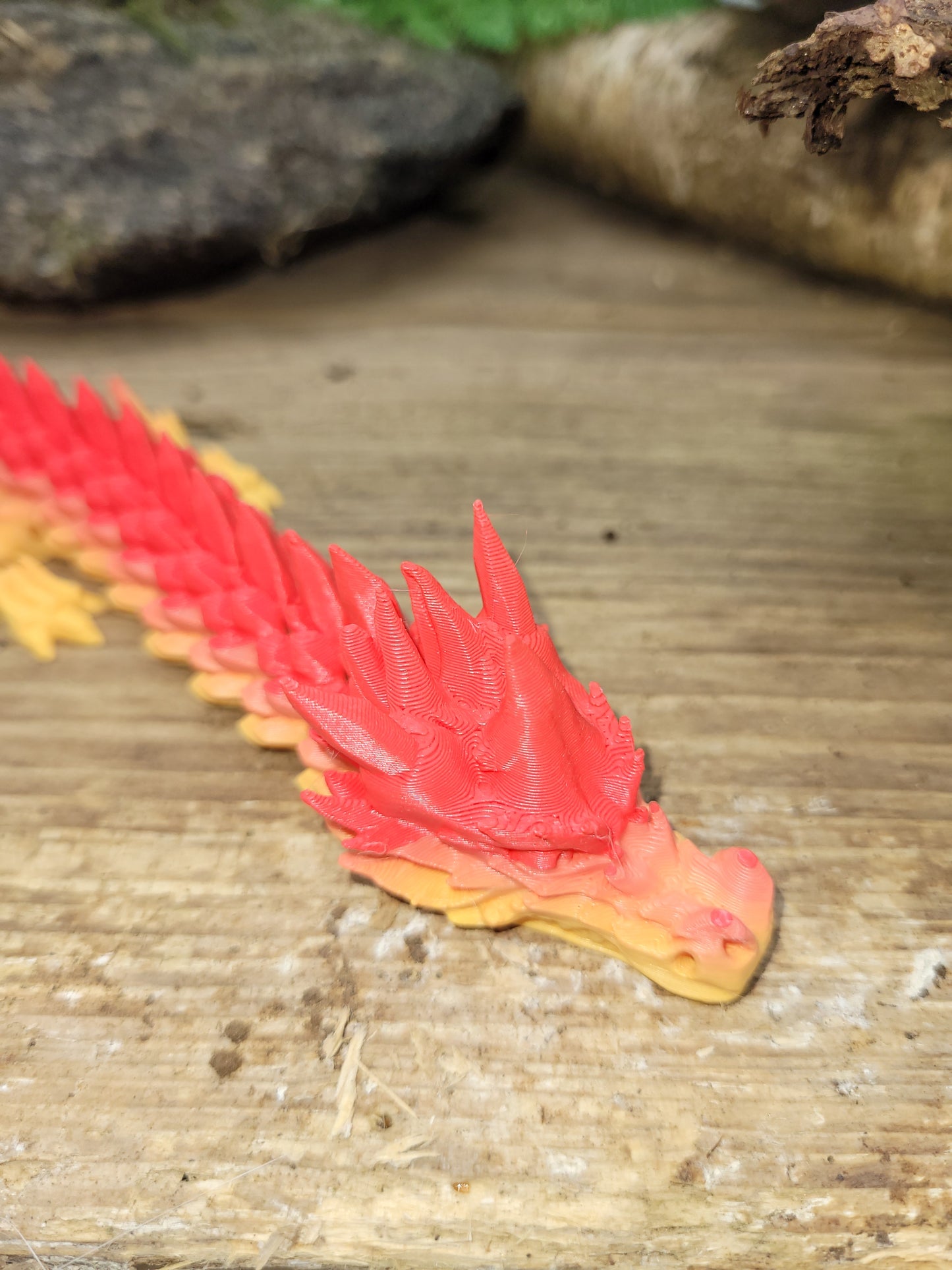 Flexi-Drache „Flammenkamm“ – gefertigt im 3D-Druck