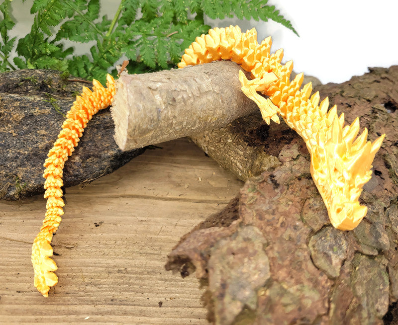 Flexi-Drache „Golden“ – gefertigt im 3D-Druck