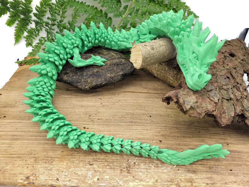 Flexi-Drache „Grünwind“ – handgefertigt im 3D-Druck