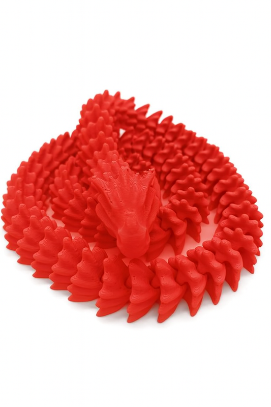 Flexi-Drache „Glutwind – Schlange der Aschenpfade“ – gefertigt im 3D-Druck